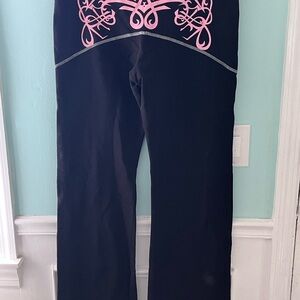 Otomix Black Workout Pants with Pink Decorative Waist L